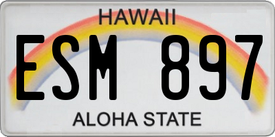 HI license plate ESM897