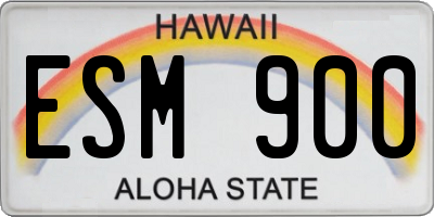 HI license plate ESM900