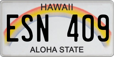 HI license plate ESN409