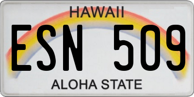 HI license plate ESN509