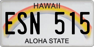 HI license plate ESN515