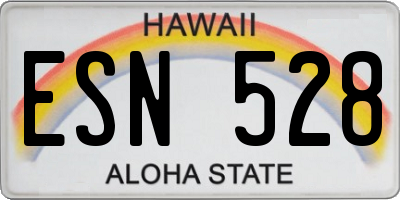 HI license plate ESN528