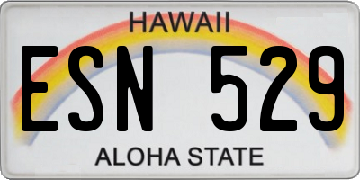 HI license plate ESN529