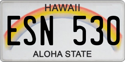 HI license plate ESN530