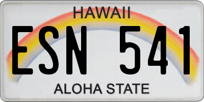 HI license plate ESN541