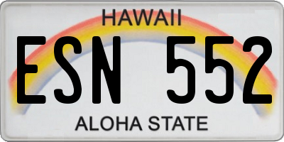 HI license plate ESN552