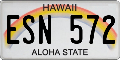 HI license plate ESN572
