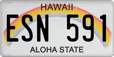 HI license plate ESN591