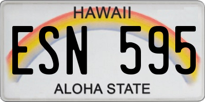 HI license plate ESN595