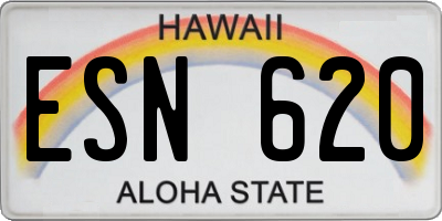 HI license plate ESN620