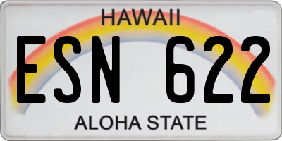 HI license plate ESN622