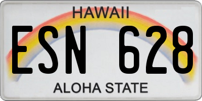 HI license plate ESN628