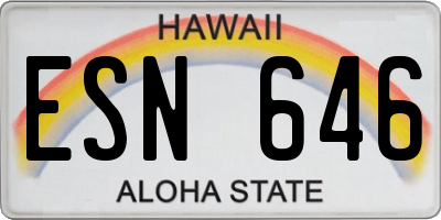HI license plate ESN646