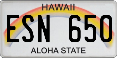 HI license plate ESN650
