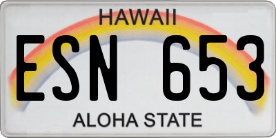 HI license plate ESN653