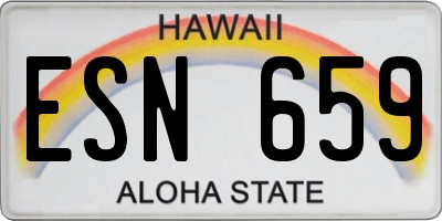 HI license plate ESN659