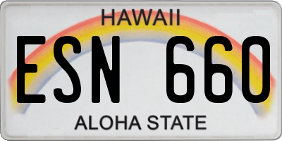 HI license plate ESN660