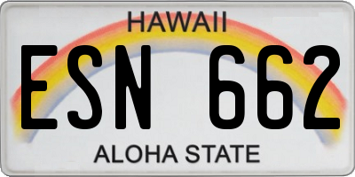 HI license plate ESN662