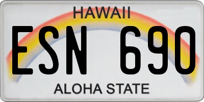 HI license plate ESN690