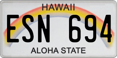 HI license plate ESN694