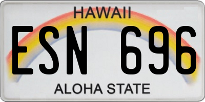 HI license plate ESN696