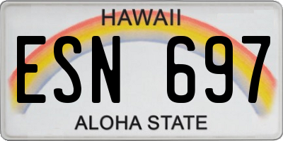 HI license plate ESN697