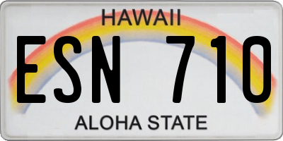HI license plate ESN710