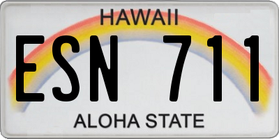HI license plate ESN711