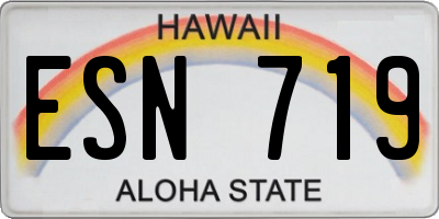 HI license plate ESN719