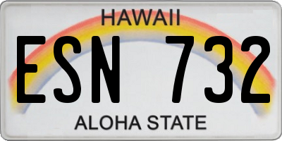 HI license plate ESN732