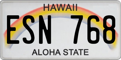 HI license plate ESN768