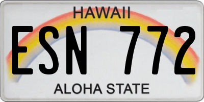 HI license plate ESN772