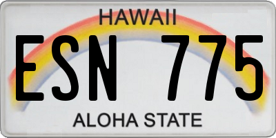 HI license plate ESN775