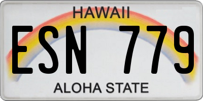 HI license plate ESN779
