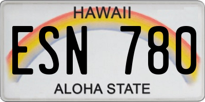 HI license plate ESN780
