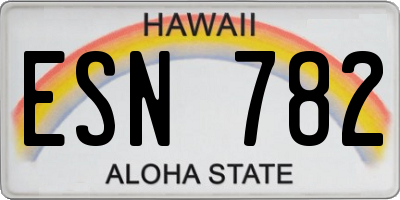 HI license plate ESN782