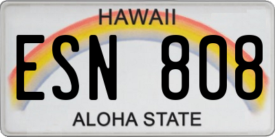 HI license plate ESN808