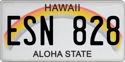 HI license plate ESN828