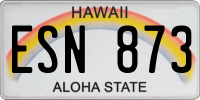HI license plate ESN873