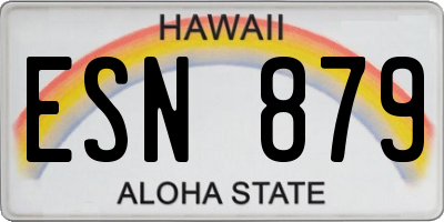 HI license plate ESN879