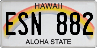 HI license plate ESN882
