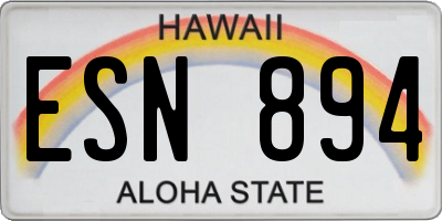 HI license plate ESN894