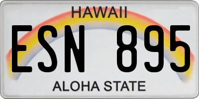 HI license plate ESN895