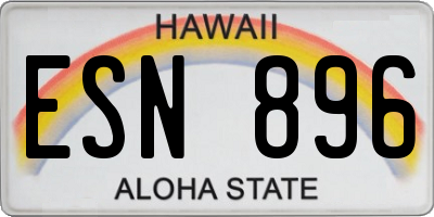 HI license plate ESN896