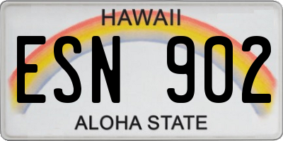 HI license plate ESN902