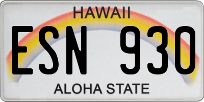 HI license plate ESN930