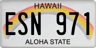 HI license plate ESN971