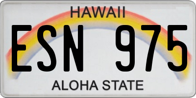 HI license plate ESN975