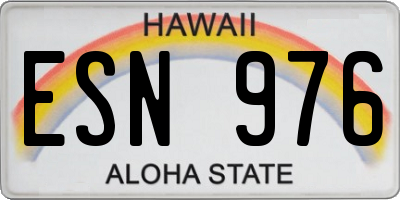 HI license plate ESN976