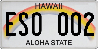 HI license plate ESO002